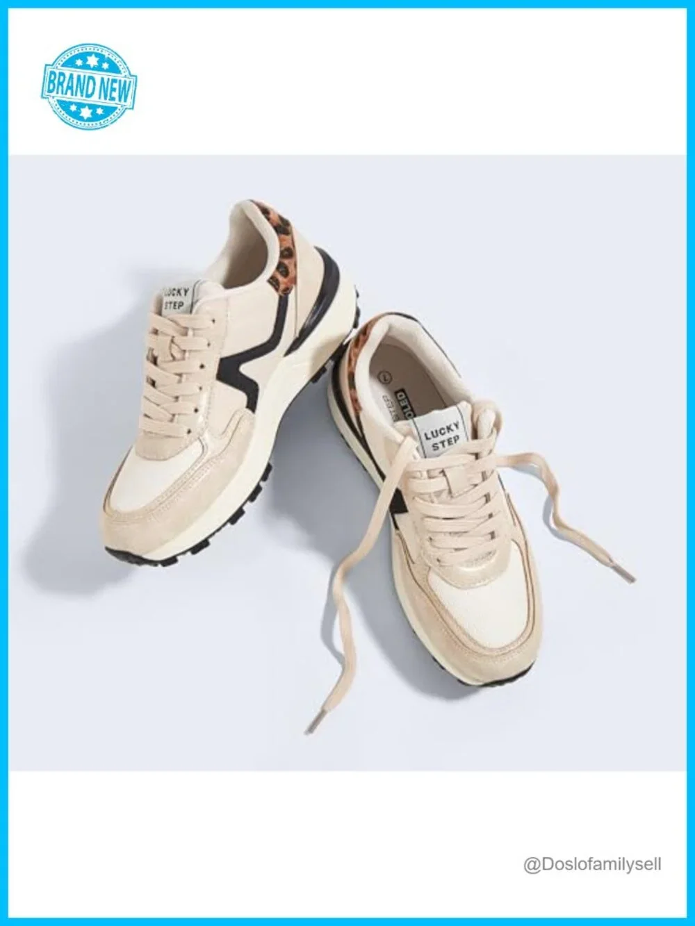 LUCKY STEP Women's Retro Fashion Casual Sneakers Faux Leather Suede Walking
